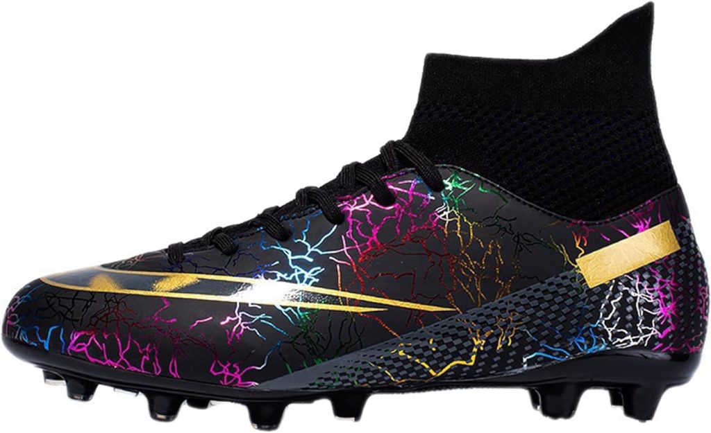 Mens Soccer Shoes Football Cleats High-Tops Lace-Up Non-Slip Spikes Outdoor AG/FG Baseball Lacrosse Rugby Boots Black EU 43 Mens Soccer Shoes Football Cleats High-Tops Lace-Up Non-Slip Spikes Outdoor AG/FG Baseball Lacrosse Rugby Boots Black EU 43