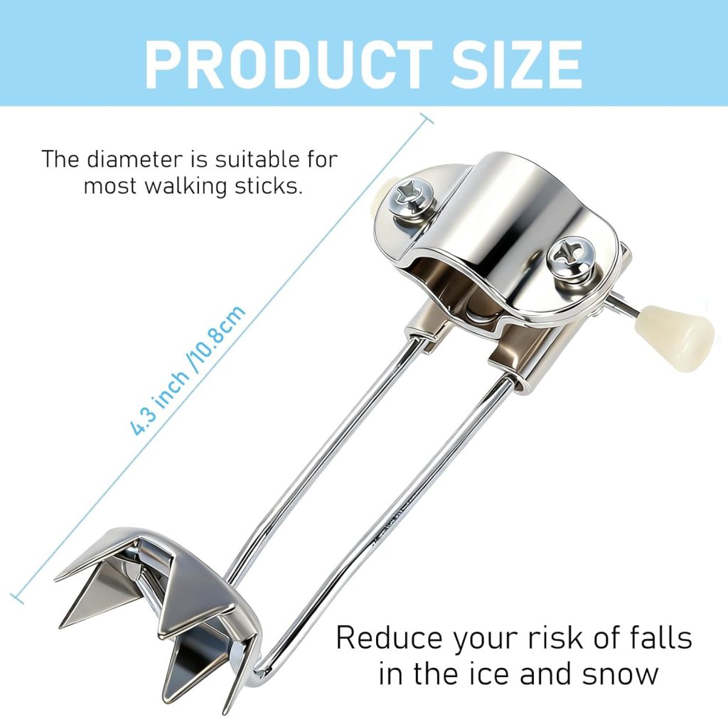 2 Pack Cane Ice Tip Attachment All Terrain Durable Metal 5-Prong Tip for Adult Outdoor Walking, Enhance Balance Traction in Winter, Walking Sticks Accessories 2 Pack Cane Ice Tip Attachment All Terrain Durable Metal 5-Prong Tip for Adult Outdoor Walking, Enhance Balance Traction in Winter, Walking Sticks Accessories
