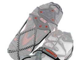 yaktrax run traction cleats for snow and ice grayred small