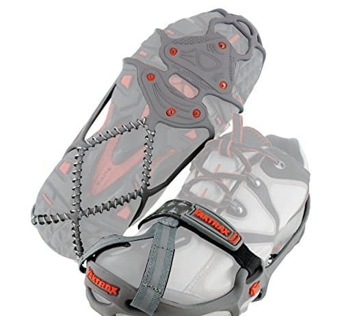 yaktrax run traction cleats for snow and ice grayred small