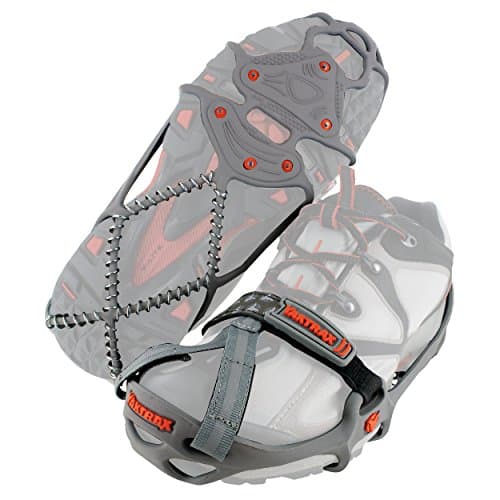 yaktrax run traction cleats for snow and ice grayred small