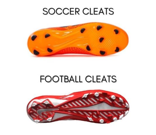 what is the main difference between soccer and football cleats 1