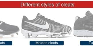 different styles cleats