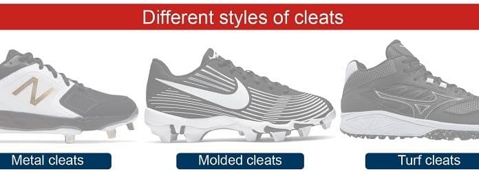different styles cleats