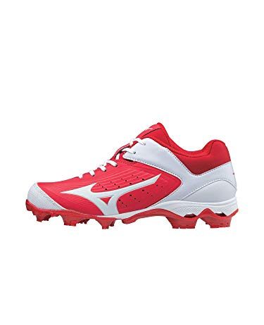 Mizuno womens 9 spike Advanced Finch Elite 3 Softball Shoe, Red/White, 9.5 US