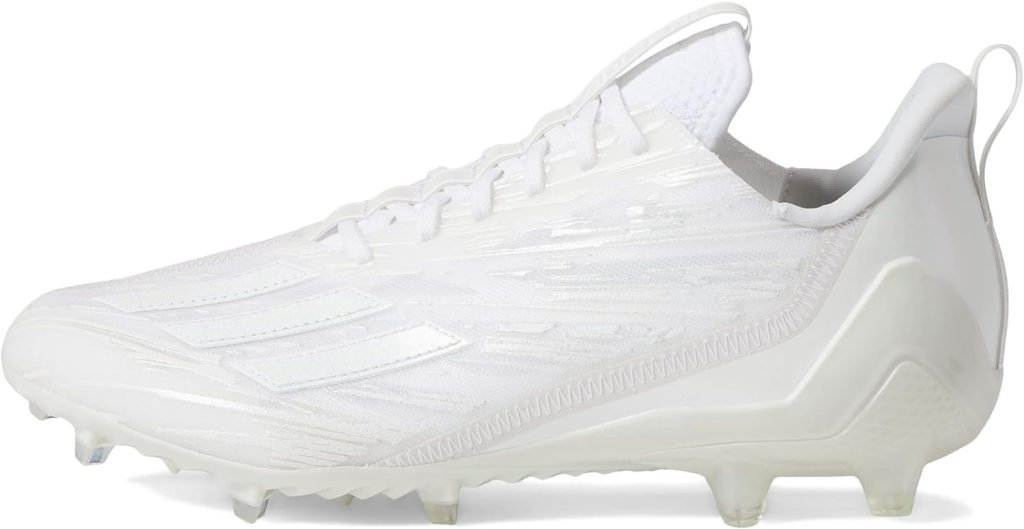 adidas Mens Adizero Football Shoe, White/White/White, 9.5