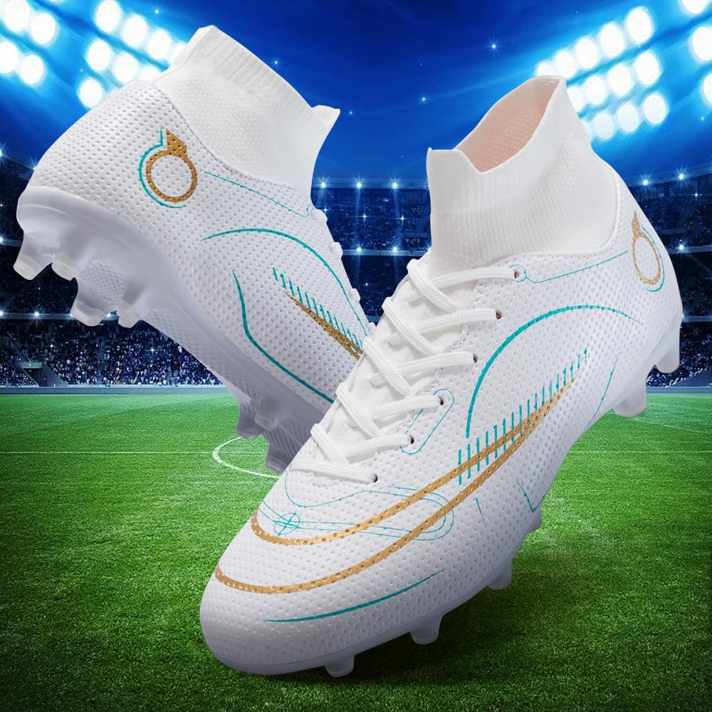 breooes Men’s Soccer Cleats Football Boots Professional Training Turf Mens Outdoor Indoor Sports Athletic Big Boys Sneaker