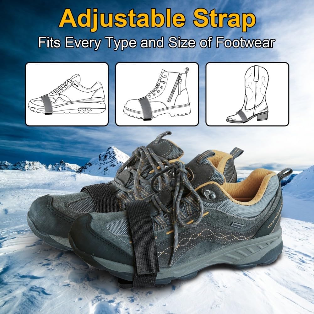Crampon Traction Cleats Anti-Skid Traction Grips Crampons Spikes 5 Point Cleats for Shoes and Boots Walking on Snow Ice Winter Walking for Men Women