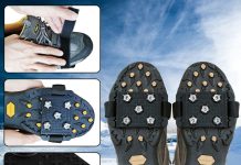 crampon traction cleats anti skid traction grips crampons spikes 5 point cleats for shoes and boots walking on snow ice 1 3