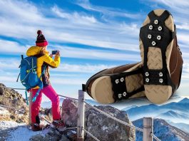 crampons ice cleats for shoes and boots traction cleats ice snow grips with 10 stainless steel spikes winter outdoor ant 3