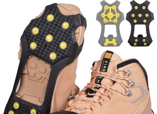 ice snow traction cleats over shoesboots anti slip crampons grippers for walking on snow ice upgrade 11 steel studs ice