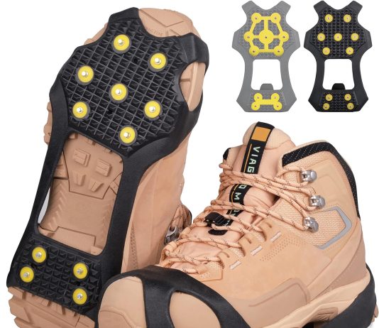 ice snow traction cleats over shoesboots anti slip crampons grippers for walking on snow ice upgrade 11 steel studs ice 