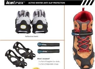 icetrax v3 tungsten crampons with straps combo pack ice cleats for shoes and boots ice grips for snow and ice non slip s 2
