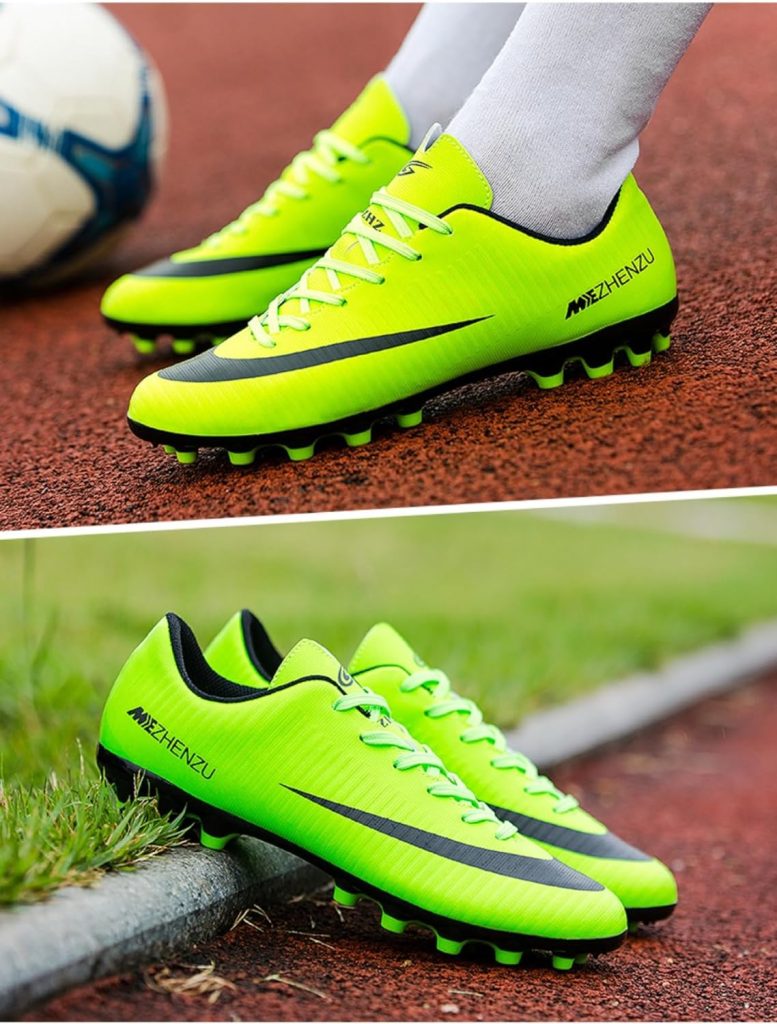 Low Leather Soccer Cleats - Professional-Grade with Lace-Up - Ideal for Training  Competition on Firm Ground  Turf - Unisex, Men, Women, Boys  Girls