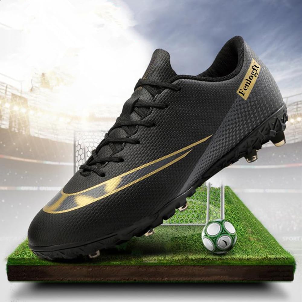 Low Leather Soccer Cleats - Professional-Grade with Lace-Up - Ideal for Training  Competition on Firm Ground  Turf - Unisex, Men, Women, Boys  Girls