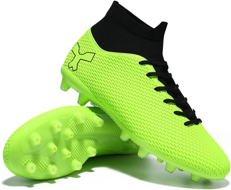 Mens Soccer Cleats Football Cleats for Mens Big Boys High-Top Spikes Shoes for Youth Professional Training Turf Indoor Outdoor Sneaker