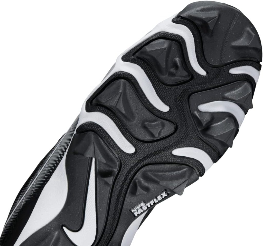 Nike Alpha Huarache 4 Keystone Boys Rubber Baseball Cleats Black | Gray Size 3.5 Medium