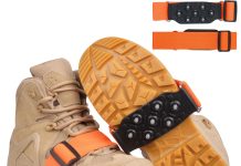 orootl ice cleats snow traction cleats crampons for boots and shoes non slip mid sole ice cleat 7 studs snow grippers wi