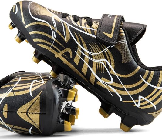 rhyme zeal kids soccer cleats shoes boys girls athletic outdoor indoor firm ground soccer shoes comfortable football sho 4