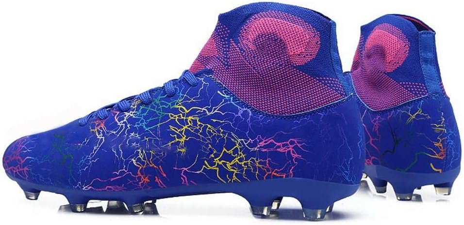 Unisexs AG Cleats Training Athletic Non-Slip Long Studs High-Top Football Soccer Shoes for Youth