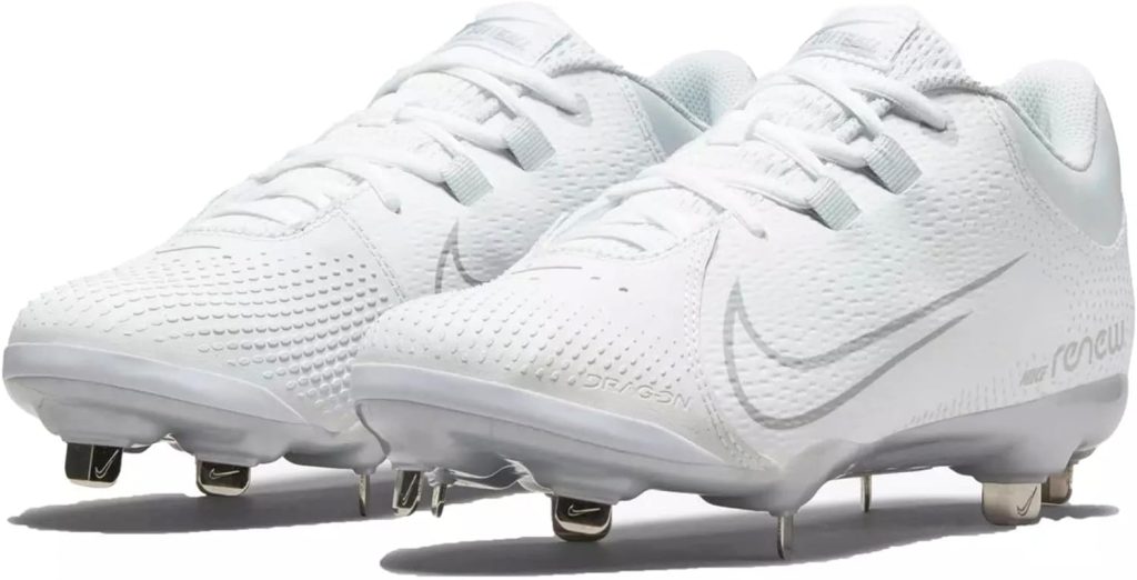 Nike Hyperdiamond 4 Pro CZ5920-100 White-Wolf Grey-Pure Platinum Womens Softball Cleats 9 US