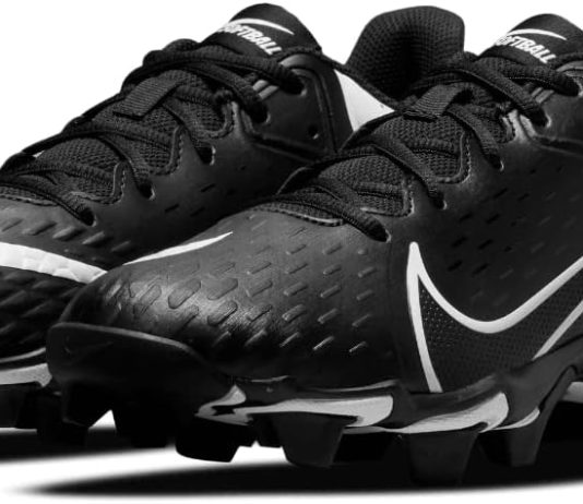 nike hyperdiamond 4 keystone molded softball cleats black black white size 85 medium 1