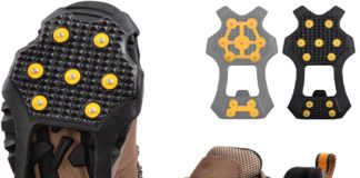 ice cleats snow traction cleats anti slip crampons for walking on snow and ice 11 steel studs snow shoes ice grippers ru