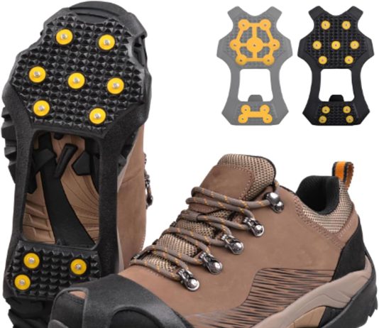 ice cleats snow traction cleats anti slip crampons for walking on snow and ice 11 steel studs snow shoes ice grippers ru