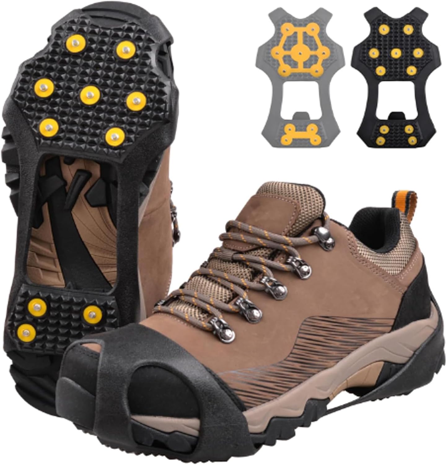 thumbnail image 2 of 10 Studs Ice Cleats Over Shoe Boots - Anti Slip Traction Crampons - Slip-on Stretch 2 of 6