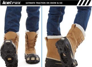 icetrax v3 hex winter ice grips for shoes and boots ice cleats for snow and ice stayon toe reflective heel 1
