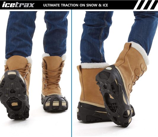 icetrax v3 hex winter ice grips for shoes and boots ice cleats for snow and ice stayon toe reflective heel 1