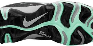 nike girls hyperdiamond 4 keystone gg molded softball cleats sz 1 black teal 1