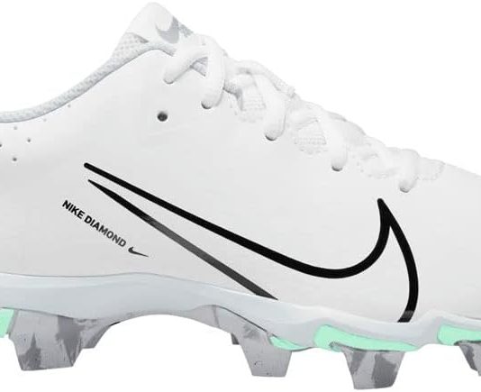 nike girls hyperdiamond 4 keystone gg molded softball cleats sz 3 white black