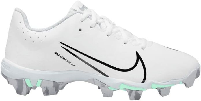 nike girls hyperdiamond 4 keystone gg molded softball cleats sz 3 white black