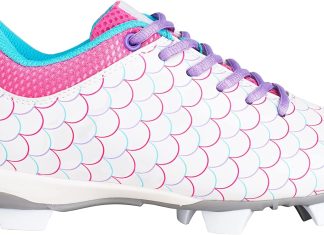 rip it girls play ball softball cleat white pink purple size 5 youth sport equipment 1