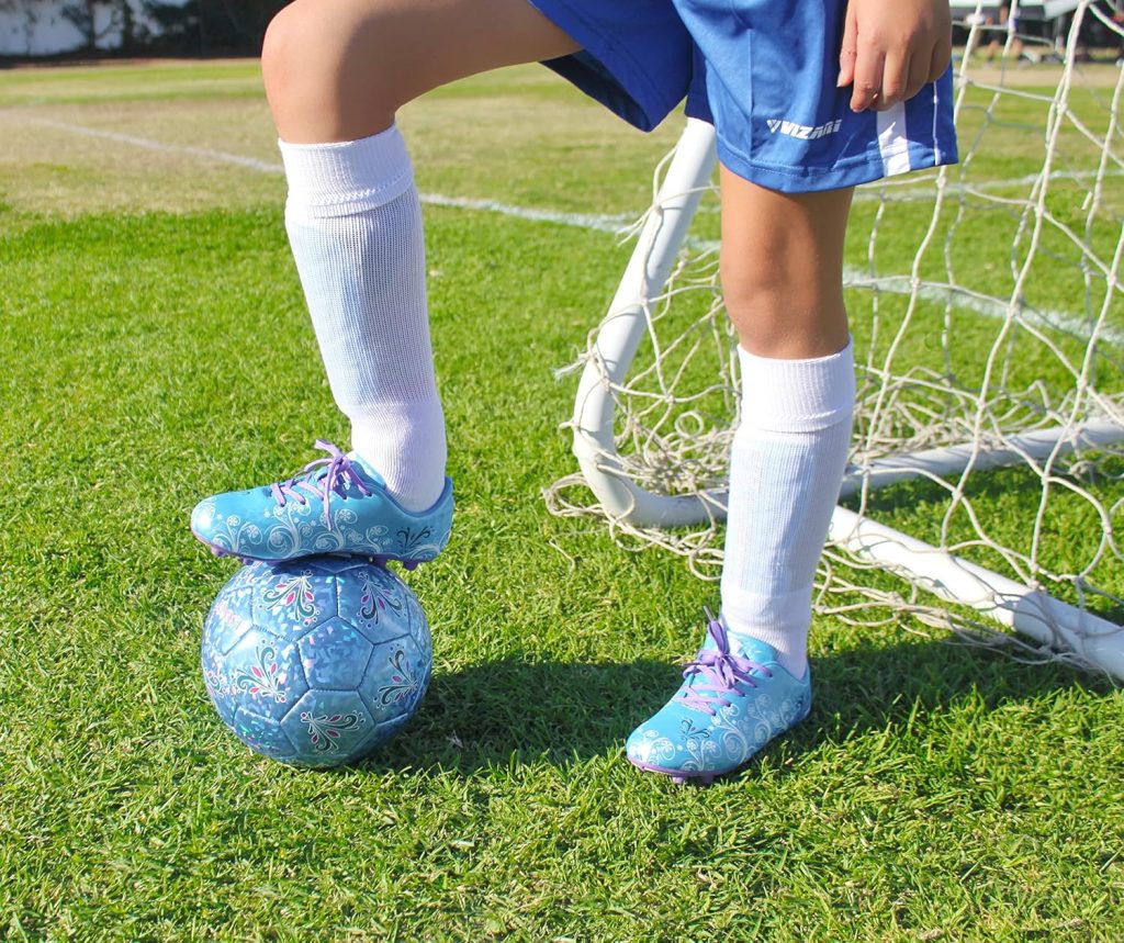 Vizari Frost Firm Ground Football Shoes for Youth | Graphic Soccer Shoes for Kids with Comfort Padded Linings | Durable Cleats for Boys Girls Perfect for Outdoor Play