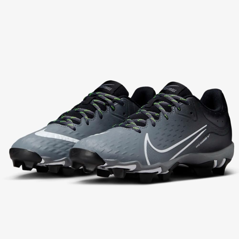 Nike Hyperdiamond 4 Keystone Womens Softball Cleats (CZ5918-007, Black/White-Cool Grey-Volt)