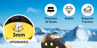 ice cleats for shoes and boots ice snow grippers anti slip crampons 10 studs traction cleat for women men kids hiking fi 1