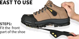 ice cleats ice grips traction cleats grippers non slip over shoeboot rubber spikes crampons with 10 steel studs crampons 3