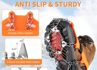 ice cleats hiking boots crampons miracol anti slip snow crampons for shoes 23 spikes traction cleats for hiking walking 1 3