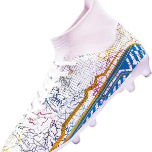 Soccer Cleats Mens Football Cleats Professional Soccer Shoes High-Tops Non-Slip Spikes for Big Boys Wide Training Sneaker