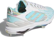 Adidas Womens PureHustle 2 Elite Dripped Out Softball Cleats, White/Pulse Aqua/Shock Pink