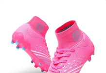 DREAM PAIRS Boys Girls Football Cleats Youth Firm Groud Outdoor Trainning Athletic Sport High Top Soccer Shoes for Little/Big Kid