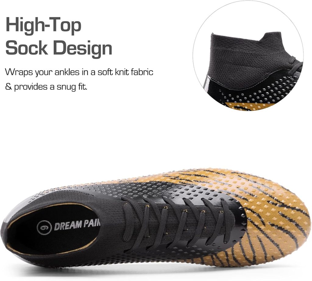 DREAM PAIRS Mens Soccer Cleats Lightweight Football Cleats Professional Training High-top Soccer Shoes