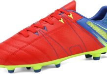 DREAM PAIRS Mens Sport Flexible Athletic Lace Up Light Weight Outdoor Cleats Football Soccer Shoes