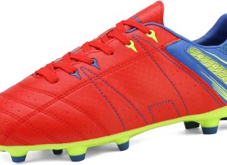 DREAM PAIRS Mens Sport Flexible Athletic Lace Up Light Weight Outdoor Cleats Football Soccer Shoes