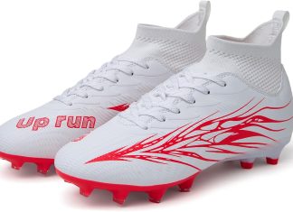 Football Cleats for Men Women High Top Soccer Shoes FG Long Spikes Football Shoes Adult Lightweight Outdoor Professional Athletic Training