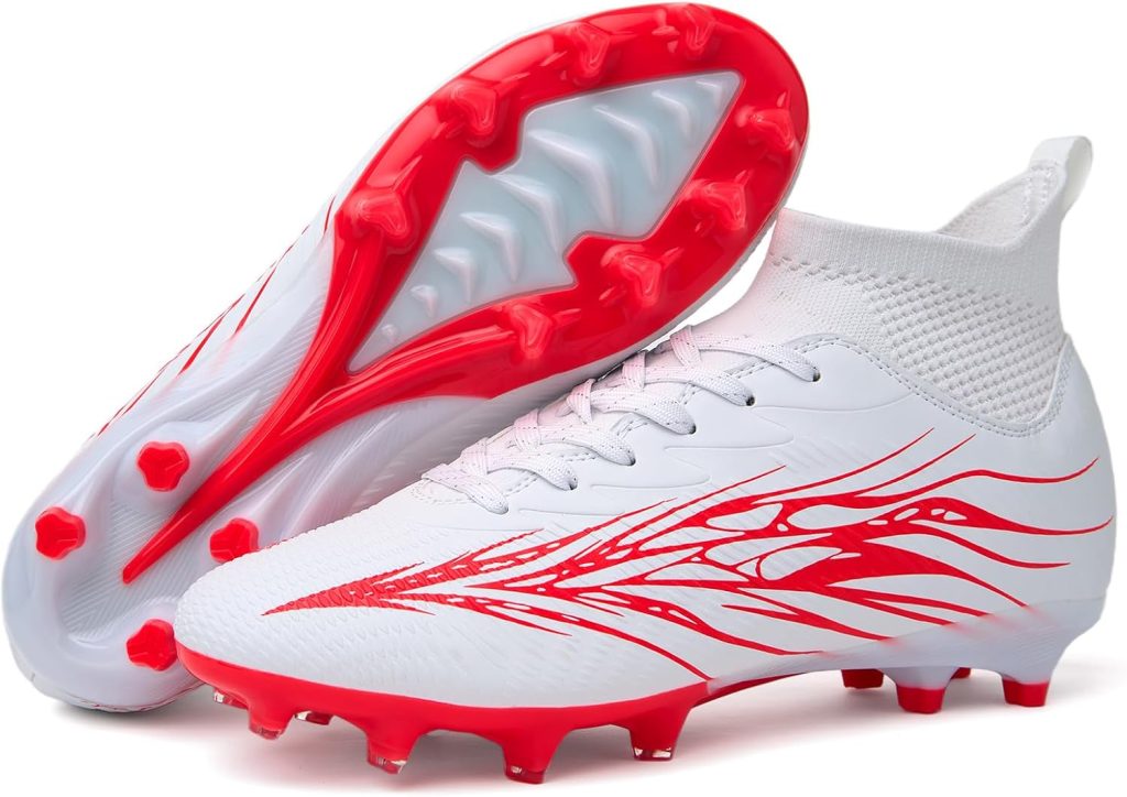 Football Cleats for Men Women High Top Soccer Shoes FG Long Spikes Football Shoes Adult Lightweight Outdoor Professional Athletic Training Football Cleats for Men Women High Top Soccer Shoes FG Long Spikes Football Shoes Adult Lightweight Outdoor Professional Athletic Training
