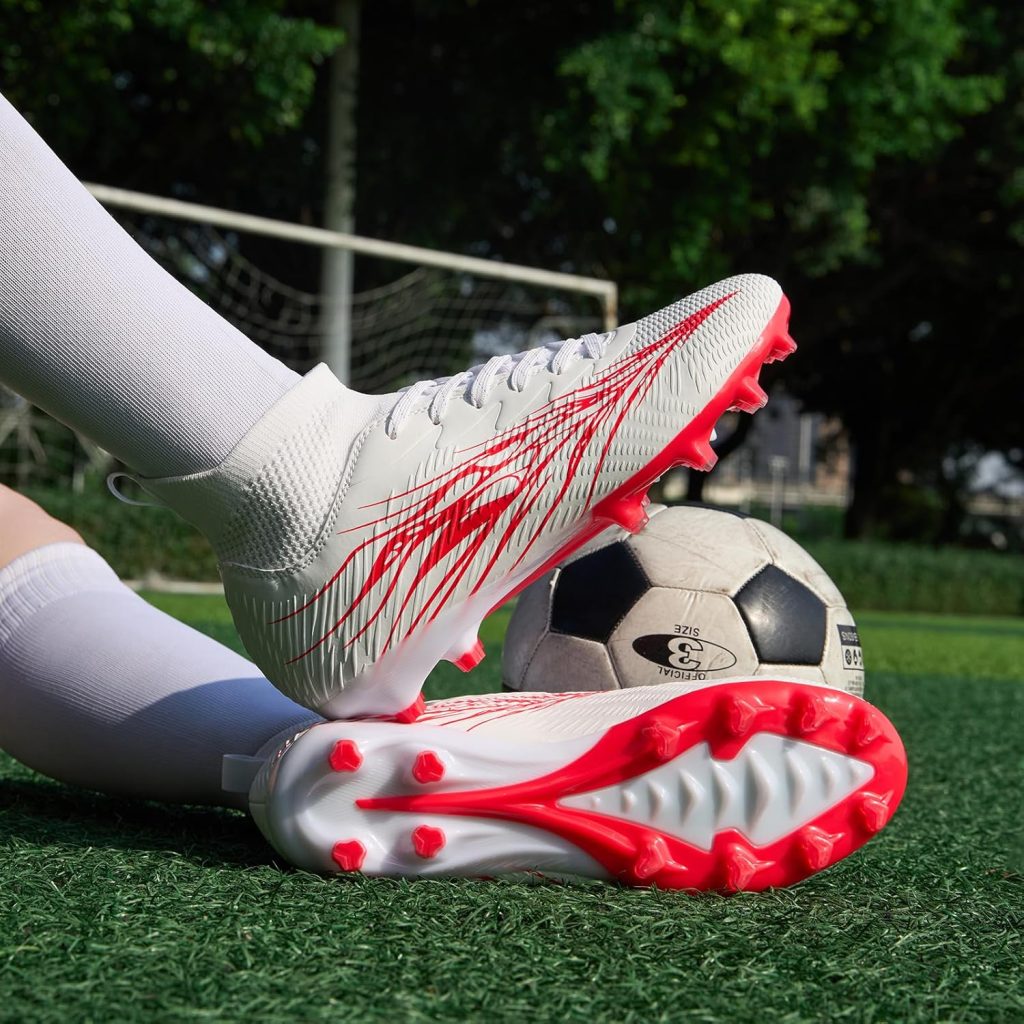 Football Cleats for Men Women High Top Soccer Shoes FG Long Spikes Football Shoes Adult Lightweight Outdoor Professional Athletic Training Football Cleats for Men Women High Top Soccer Shoes FG Long Spikes Football Shoes Adult Lightweight Outdoor Professional Athletic Training