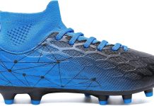 Hanani Boys Girls Soccer Cleats for Kids Football Shoes High Top Training Youth Football Cleats Outdoor/Indoor Athletic Turf Shoes